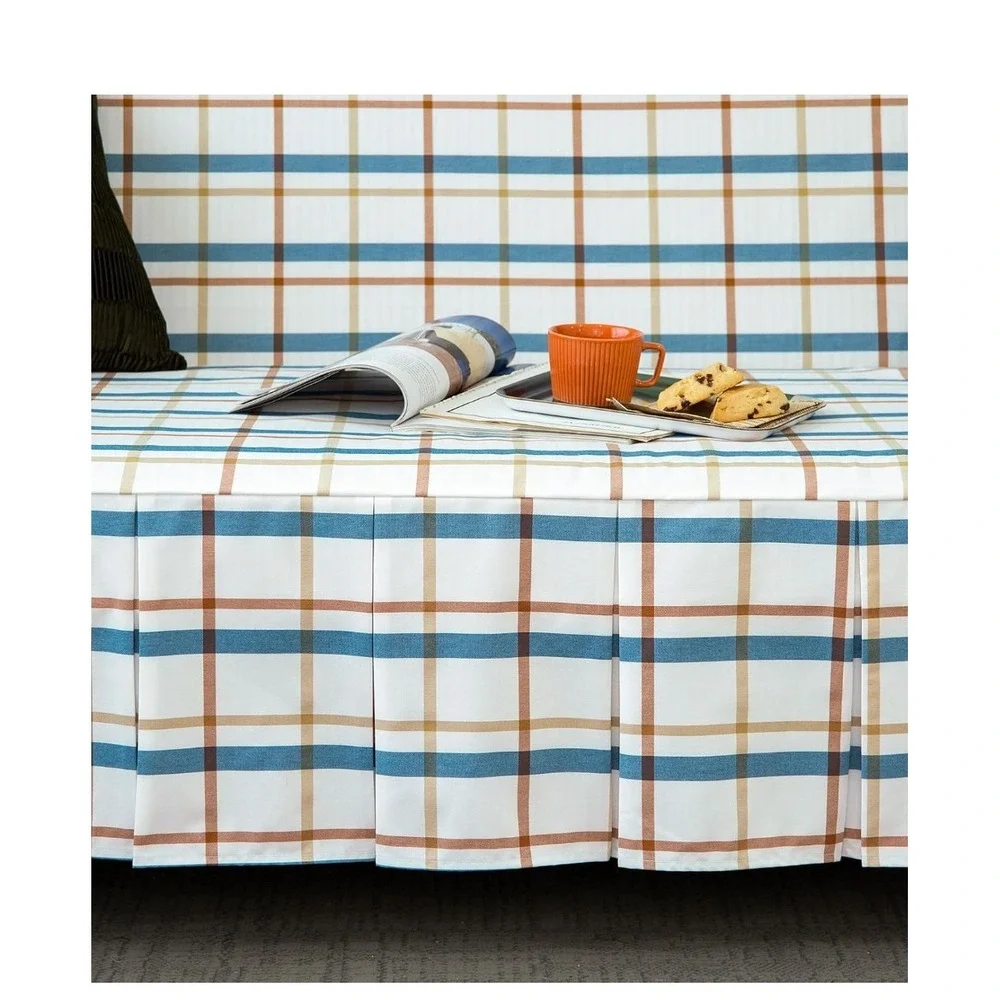 Ivory‎ and Blue Plaid Sofa Cover Furniture Protector Couch Cover 71x134